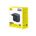 Ładowarka sieciowa 3x USB-C USB-A GaN 140W - czarna