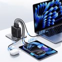 Ładowarka sieciowa 3x USB-C USB-A GaN 140W - czarna