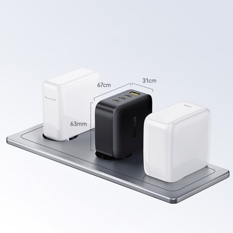 Ładowarka sieciowa 3x USB-C USB-A GaN 140W - czarna