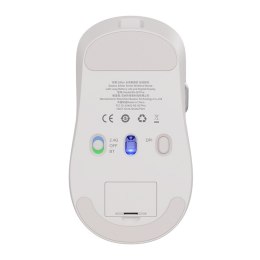 Mysz bezprzewodowa z akumulatorem wskaźnikiem baterii 4000DPI 800mAh 2.4GHz BT - biała