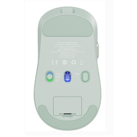Mysz bezprzewodowa z akumulatorem wskaźnikiem baterii 4000DPI 800mAh 2.4GHz BT - zielona