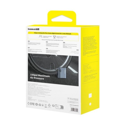 Pompka rowerowa elektryczna z wyświetlaczem 1500mAh 150 psi 45W - czarna