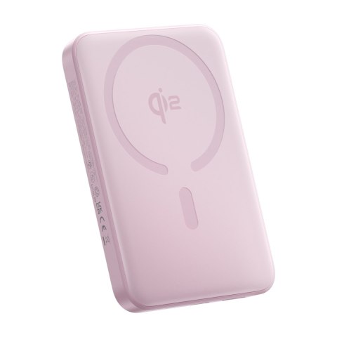 Powerbank 10000mAh 22.5W EnerFill FM12 Qi2 MagSafe z kablem USB-C 20V 3A 30cm - różowy