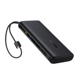 Powerbank 20000mAh 100W z wyświetlaczem wbudowanymi kablami USB-C - czarny