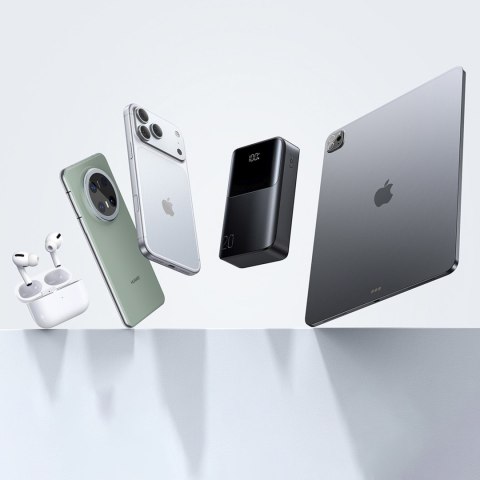 Powerbank 20000mAh 22.5W USB-A USB-C z wyświetlaczem JR-QP192 Mini - czarny