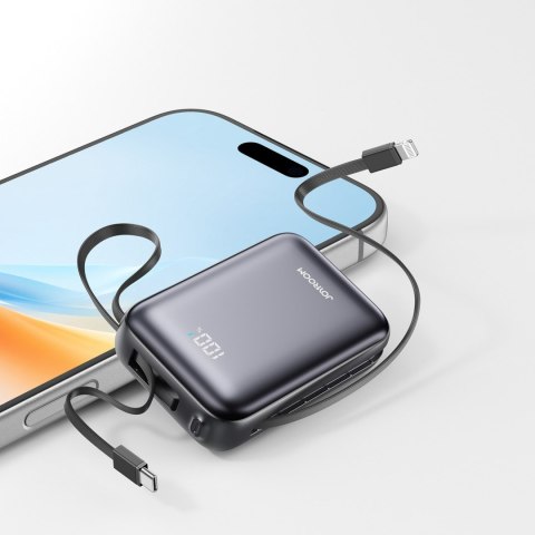 Powerbank 20000mAh 22.5W USB-C z podwójnym kablem - czarny