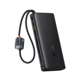 Powerbank 25000mAh 145W z wyświetlaczem wbudowanymi kablami USB-C - czarny