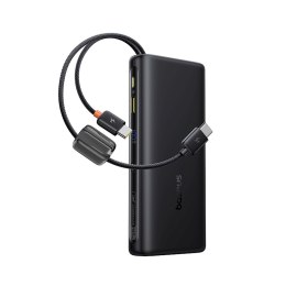 Powerbank 25000mAh 145W z wyświetlaczem wbudowanymi kablami USB-C - czarny