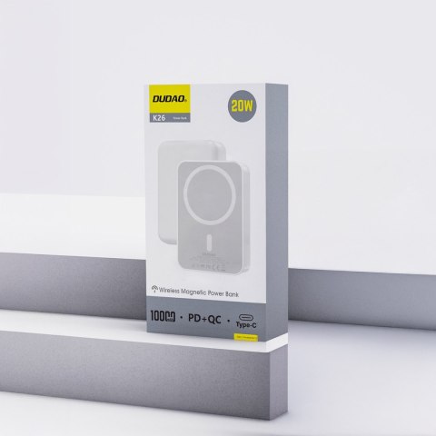 Powerbank K26 10000mAh 20W USB-A USB-C MagSafe - biały