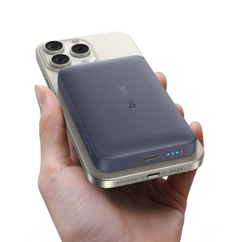 Powerbank magnetyczny 10000mAh 22.5W EnerFill FM11 MagSafe z kablem USB-C - ciemnoszary