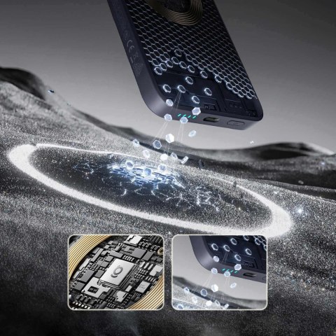 Powerbank magnetyczny 10000mAh 22.5W EnerFill FM11 MagSafe z kablem USB-C - ciemnoszary