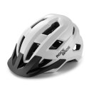 Kask rowerowy młodzieżowy z odpinanym daszkiem 54-58 cm - biały