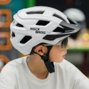 Kask rowerowy młodzieżowy z odpinanym daszkiem 54-58 cm - biały