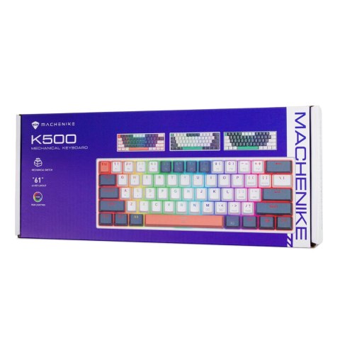 Klawiatura gamingowa przewodowa mechaniczna podświetlana Blue Switch - niebiesko-biała