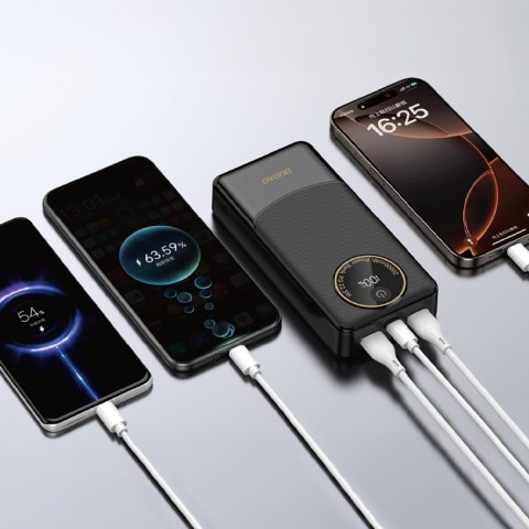 Powerbank 20000mAh USB-A USB-C K12Pro 22.5W PD - czarny