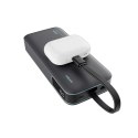 Powerbank 20000mAh USB-A USB-C ze zintegrowanym kablem 40W - szary