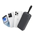 Powerbank 20000mAh USB-A USB-C ze zintegrowanym kablem 40W - szary