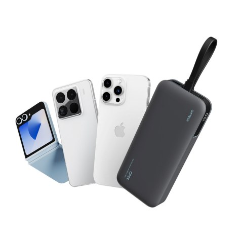 Powerbank 20000mAh USB-A USB-C ze zintegrowanym kablem 40W - szary