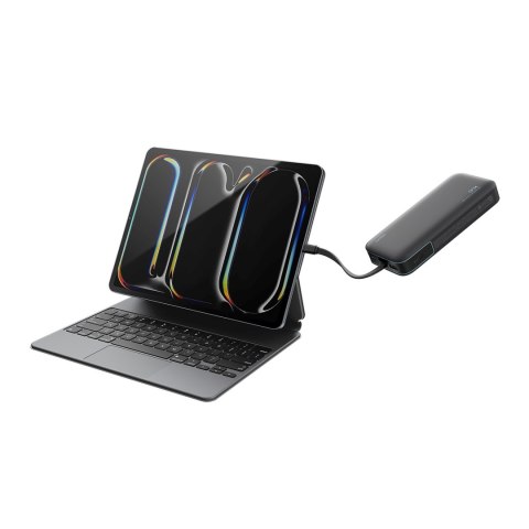 Powerbank 20000mAh USB-A USB-C ze zintegrowanym kablem 40W - szary