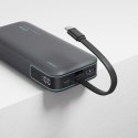 Powerbank 20000mAh USB-A USB-C ze zintegrowanym kablem 40W - szary