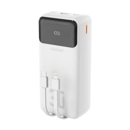 Powerbank 30000mAh USB-A USB-C K15Max PD 22.5W z kablami USB-C iPhone Lightning - biały