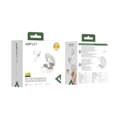 Słuchawki bezprzewodowe dokanałowe W3 ANC TWS - białe