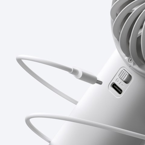 Mini wentylator wiatrak ręczny 3600mAh USB-C - szary