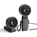 Mini wiatrak wentylator przenośny 5 prędkości 3600mAh USB-C - czarny