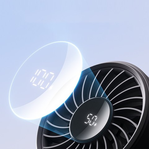 Mini wiatrak wentylator przenośny 5 prędkości 3600mAh USB-C - czarny