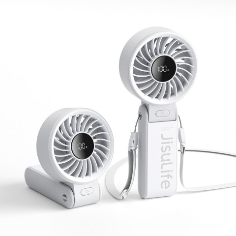 Mini wiatrak wentylator przenośny 5 prędkości 3600mAh USB-C - szary