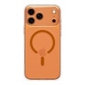 Etui pokrowiec na iPhone 17 Pro Max Ultra Hybrid MagSafe - przezroczysto pomarańczowe