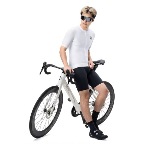 Koszulka rowerowa z krótkim rękawem rozmiar XXXL - biała