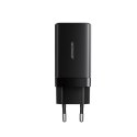 Ładowarka sieciowa USB-A USB-C GaN 65W z kablem USB-C 100W 1.2m - czarna