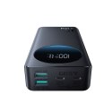 Powerbank 20000 mAh USB-A USB-C z wyświetlaczem cyfrowym 45 W - czarny