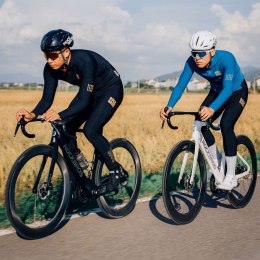 Spodnie rowerowe z szelkami długie polarowe z wkładką Rozmiar L - czarne