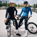 Spodnie rowerowe z szelkami długie polarowe z wkładką Rozmiar L - czarne