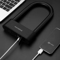 Zapięcie rowerowe SMART z czytnikiem linii papilarnych i Bluetooth - czarne