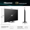 Telewizor Hisense 55E8Q LED 55" 4K Ultra HD 144Hz VIDAA Dolby Vision Czarny