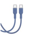 Kabel przewód elastyczny USB-C 60W 1.5m ICON - niebieski
