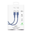 Kabel przewód elastyczny USB-C 60W 1.5m ICON - niebieski