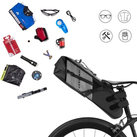 Torba rowerowa wodoodporna podsiodłowa 10L - czarny