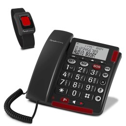 Amplicomms BigTel 50 Alarm Plus Telefon analogowy Nazwa i identyfikacja dzwoniącego Ciemny Szary