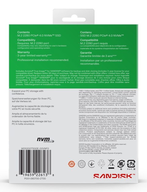 SSD WD Green SN3000 2TB NVMe WDS200T4G0E
