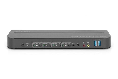 Digitus Przełącznik KVM, 4-portowy, 4K 60 Hz, 4 x DP in, 1 x DP/HDMI out
