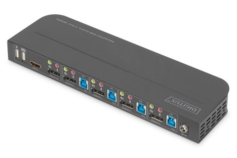 Digitus Przełącznik KVM, 4-portowy, 4K 60 Hz, 4 x DP in, 1 x DP/HDMI out