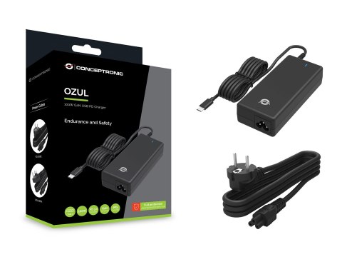 Conceptronic OZUL03BE adapter zasilający/ inwentor Wewnętrzna 100 W Czarny