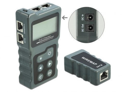 Tester kabli DeLOCK 63110 LCD RJ45/PoE/DC