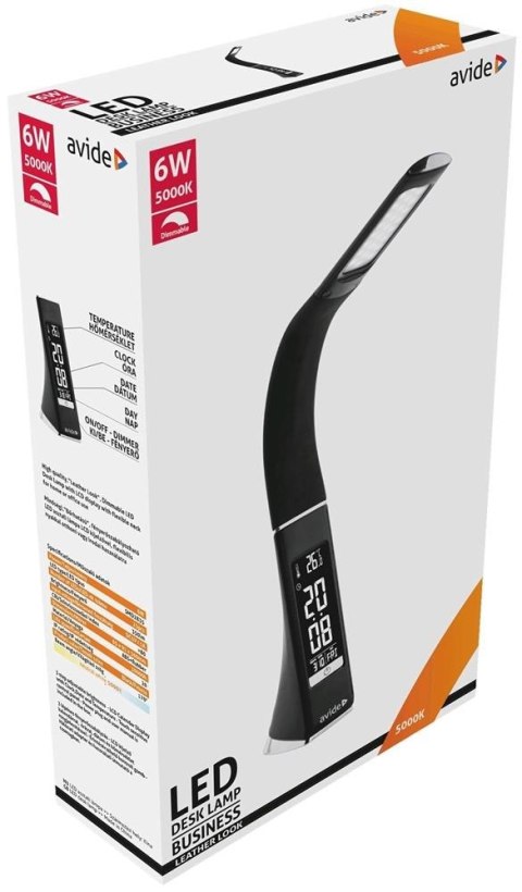 Avide ABLDL-BLC-6W-BL lampa stołowa LED G Czarny