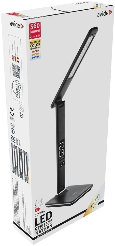 Avide ABLDL-OLC-6W-BL lampa stołowa LED G Czarny