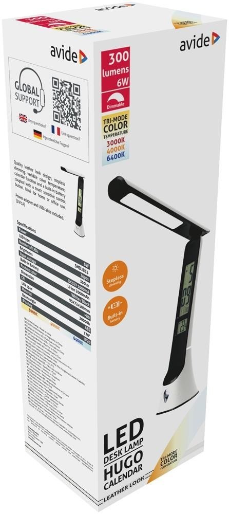 Avide ABLDLC-6W-WB-HG lampa stołowa LED Biały, Brązowy